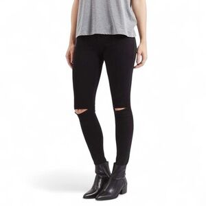 Topshop Leigh Distressed Skinny Jeans black W25 L28 ripped